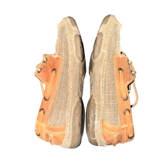 Tony Lama 3R Canvas Loafers Women's Size 6.5 B Beige Straw Leather Casual Shoes - Picture 6 of 8